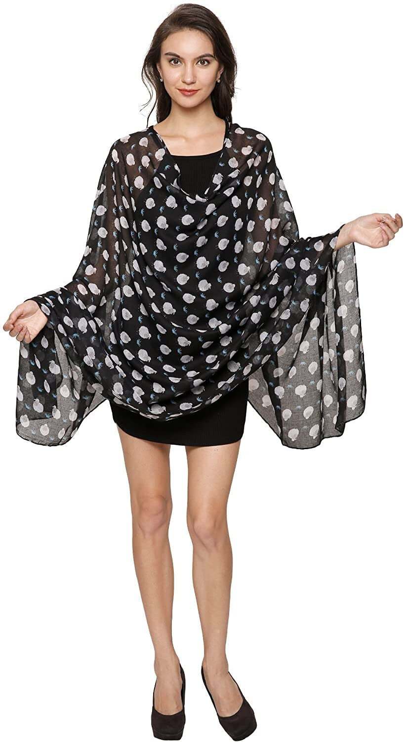 World of Shawls Girls Ladies Little Cartoon Sheep Print Scarf Wrap Shawl Gift