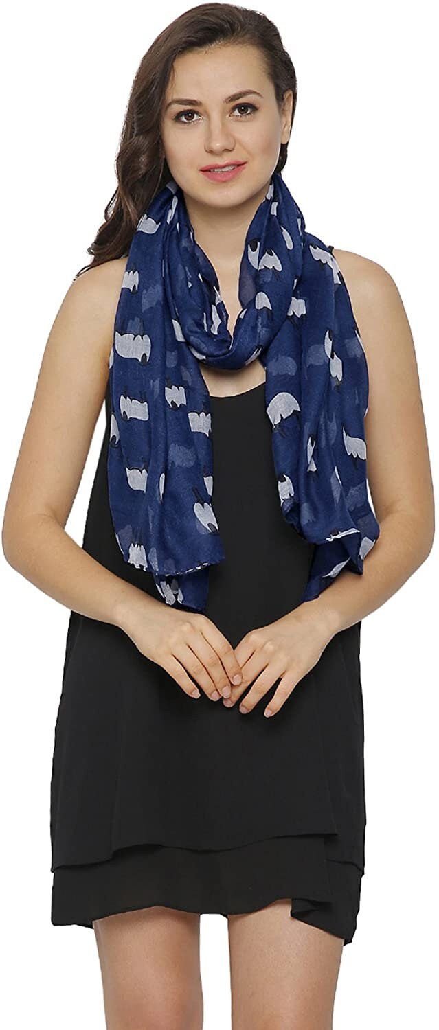 World of Shawls Sheep Print Design Scarves for Women Lightweight Large Size Scarf