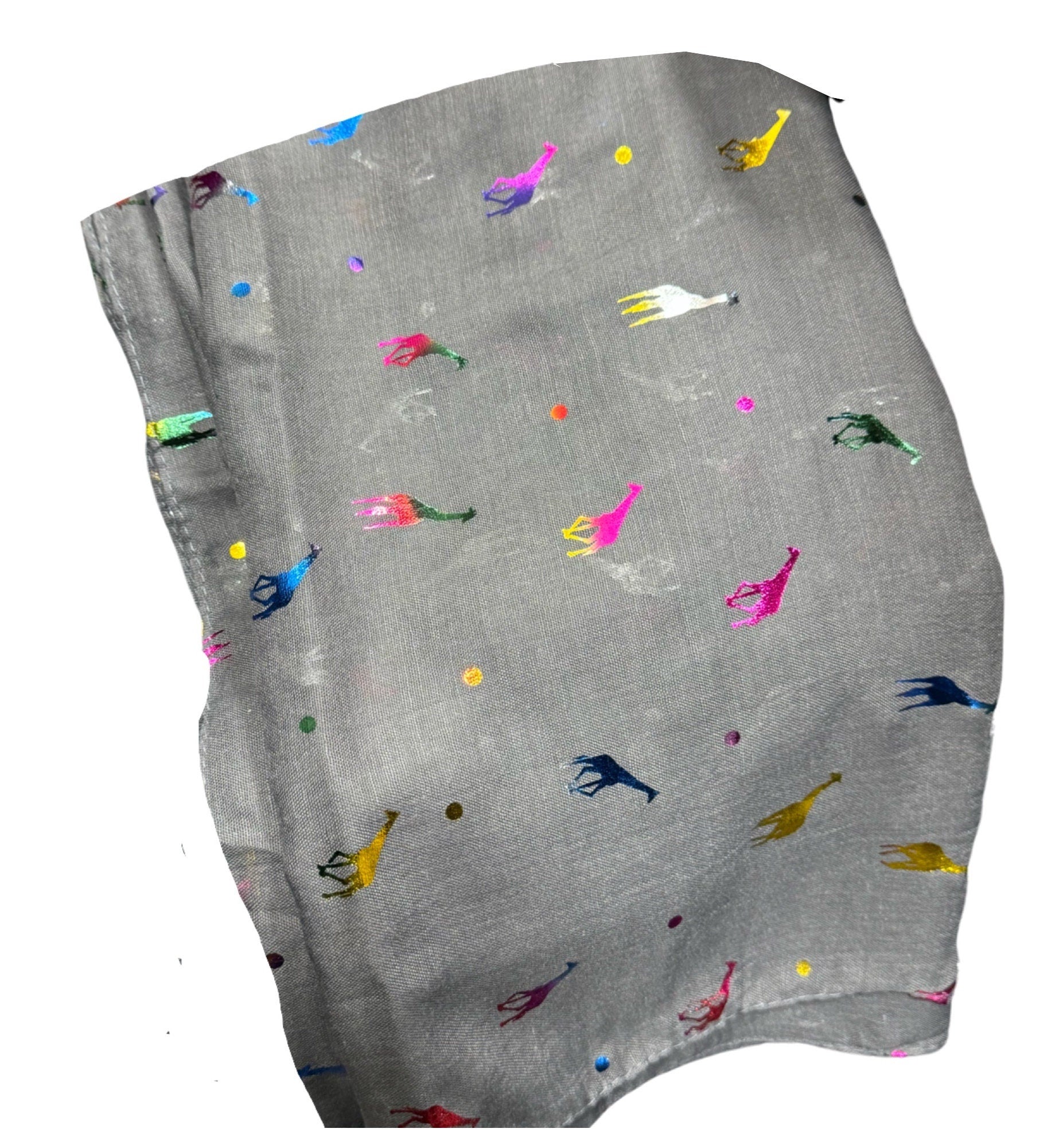 Giraffe Animal Print Women's Scarf Shawl Wrap Glitter Foil Multi Color Giraffe By World of Scarfs