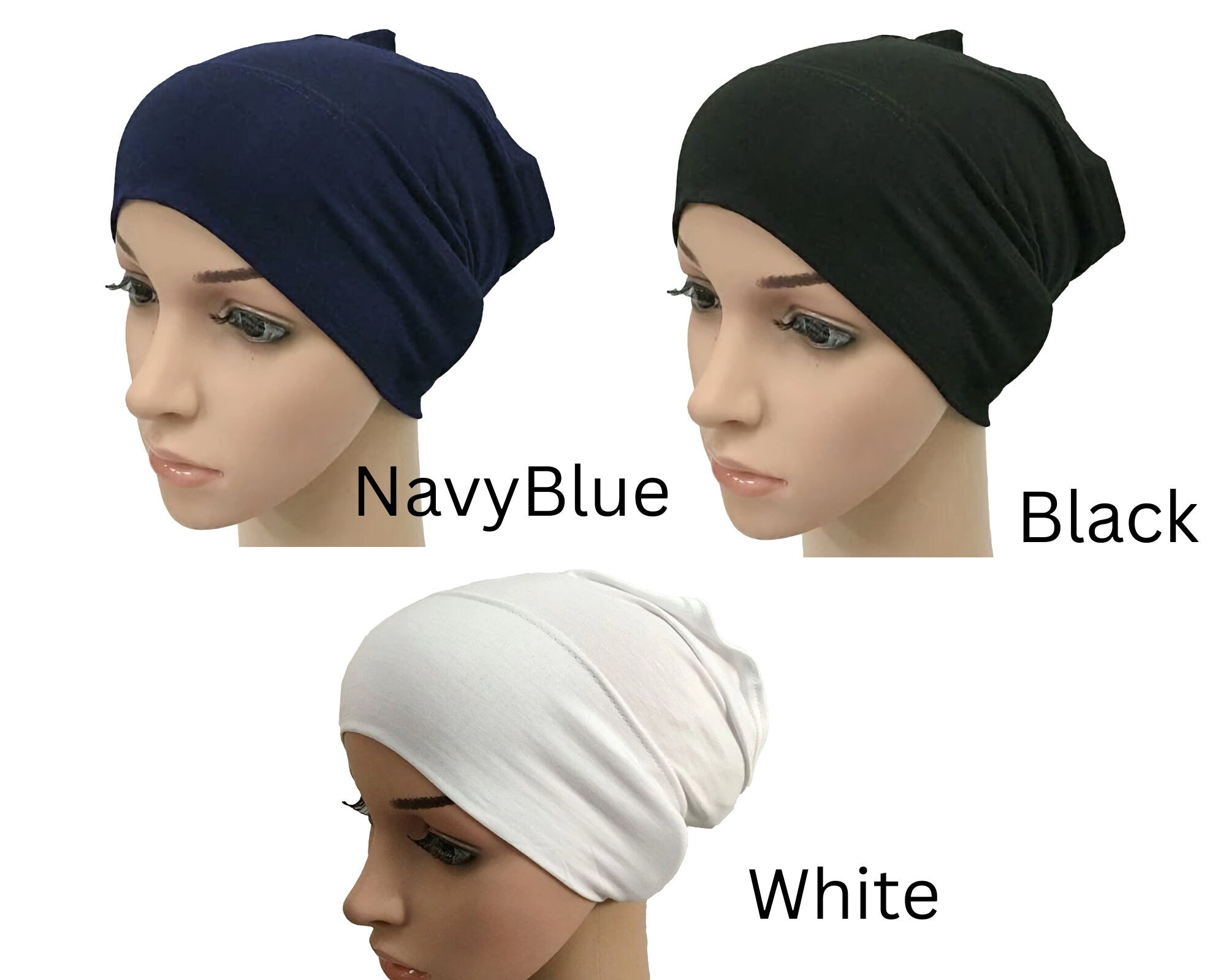 Under Scarf Tube Bonnet Cap for Hijab Sports Hair - Non-Slip/Anti-Slip for Ladies Women Girls