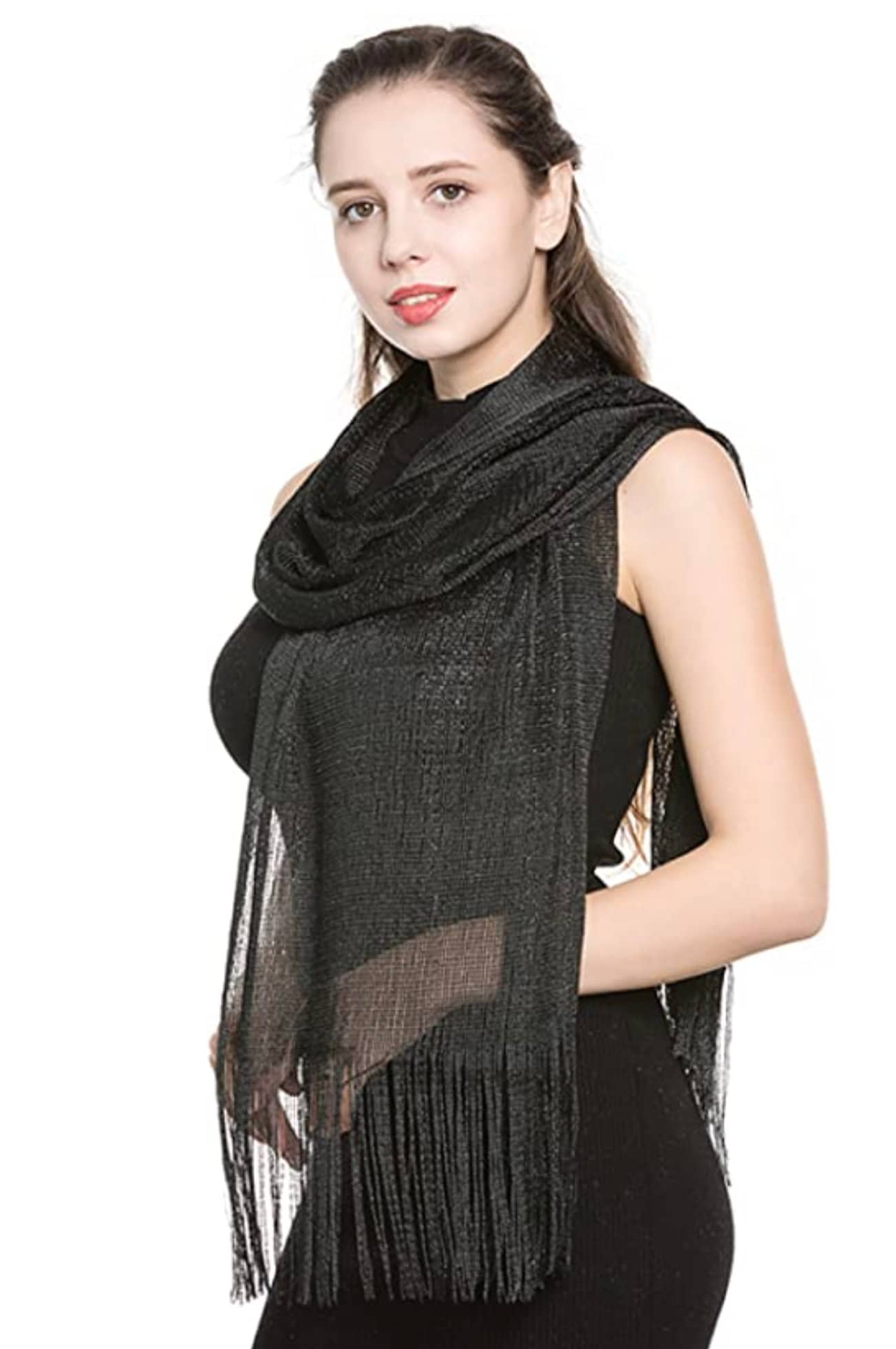 World of Shawls Scarf Wrap for Evening Dresses - Sheer Bridal Women's Scarves for Prom, Wedding, Party