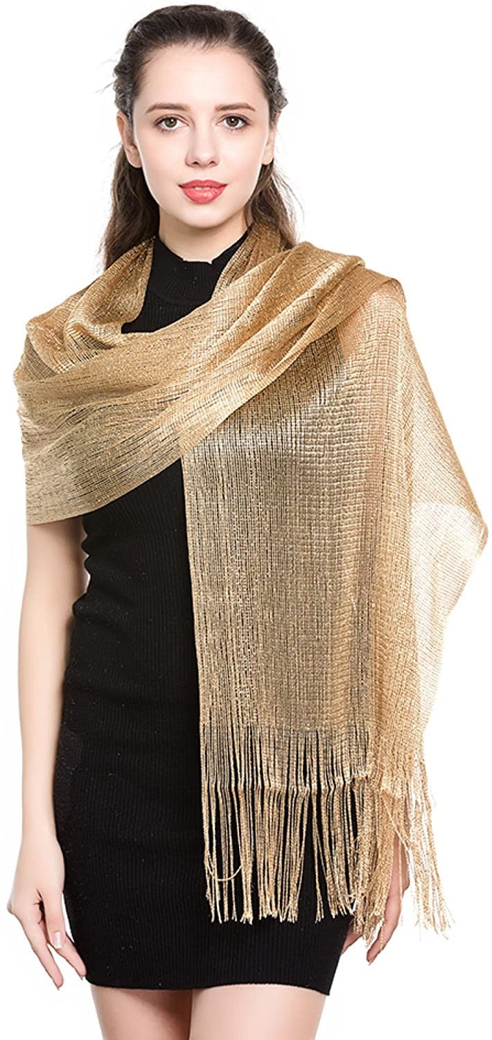 World of Shawls Scarf Wrap for Evening Dresses - Sheer Bridal Women's Scarves for Prom, Wedding, Party