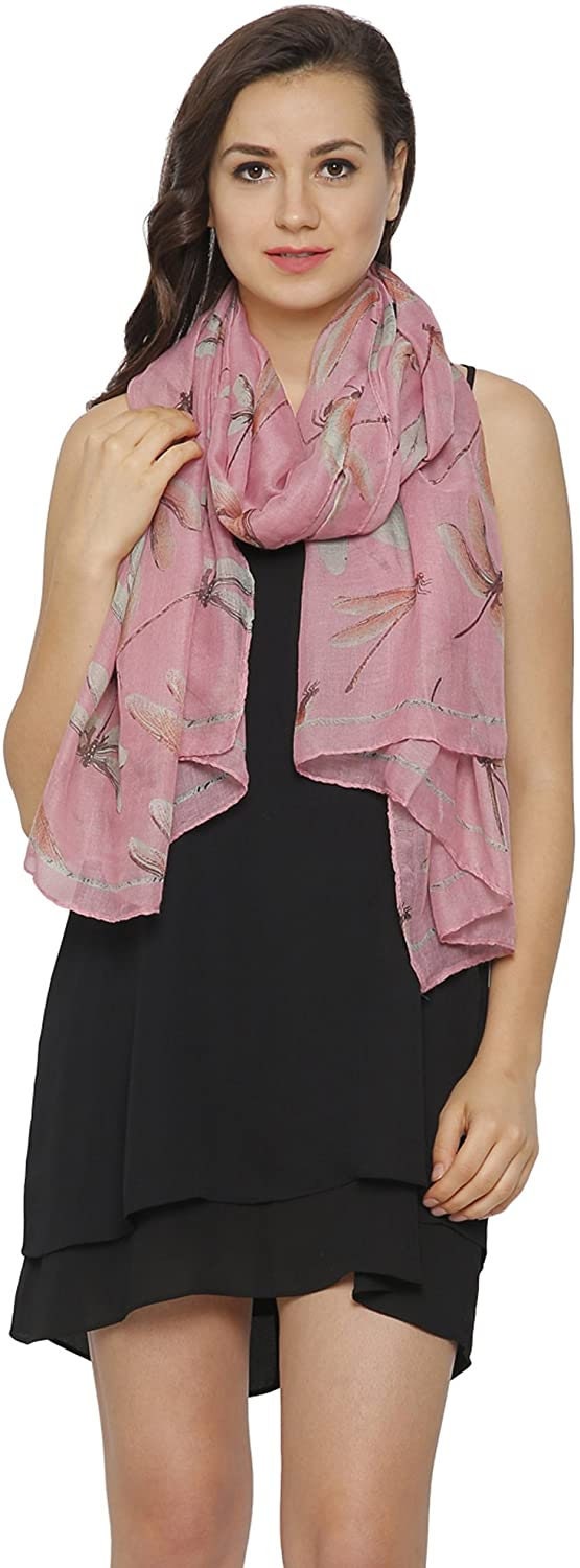 World of shawls Dragonfly Print Women's Scarf Large Size