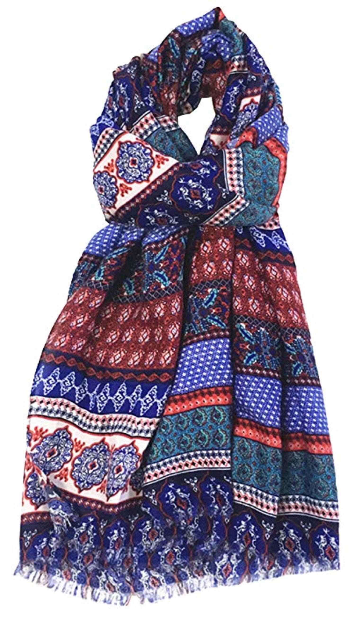 Vintage Bohemian Inspired Boho Style Long Fashion Scarf Scarves Wrap Shawl For Women Ladies By World Of Shawls(b07kqj59n2)