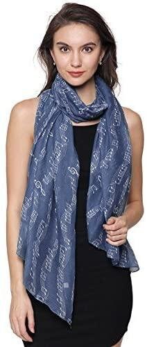 Music Print, Musical Note Printed Scarves, Large Size Fashion Scarf Wrap Sarong Shawl Fantastic Gift