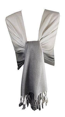 World Of Shawls Soft Fusion Pashmina Shawl Wrap Scarf (fused Light Silver/silver)