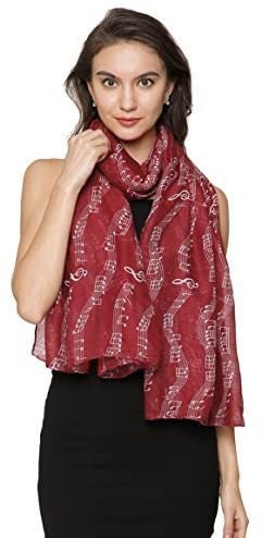 Music Print, Musical Note Printed Scarves, Large Size Fashion Scarf Wrap Sarong Shawl Fantastic Gift