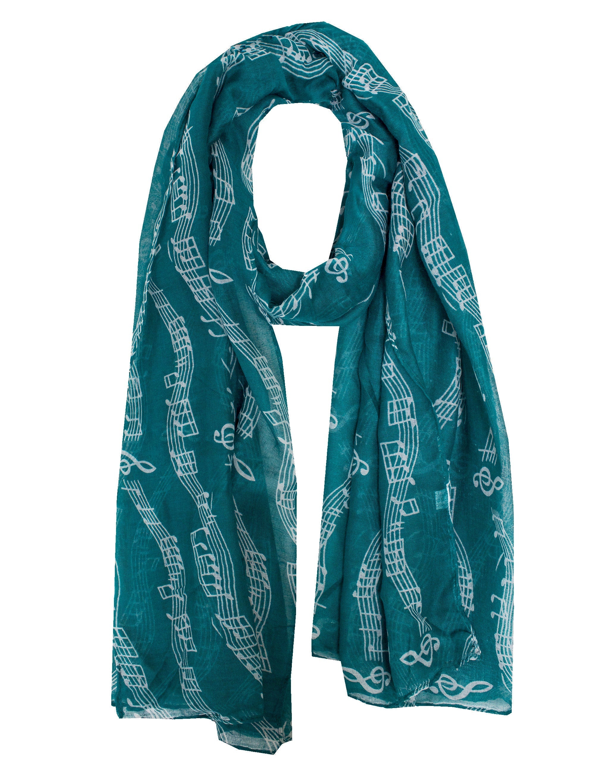 Music Print, Musical Note Printed Scarves, Large Size Fashion Scarf Wrap Sarong Shawl Fantastic Gift