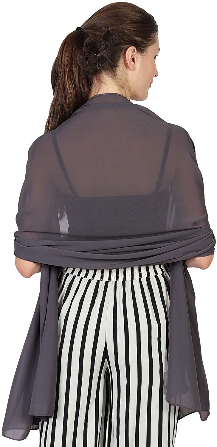 World of Scarfs Chiffon Scarves Shawls Wraps for Wedding Party Special Occasions Big Size 90 x 190 Cms