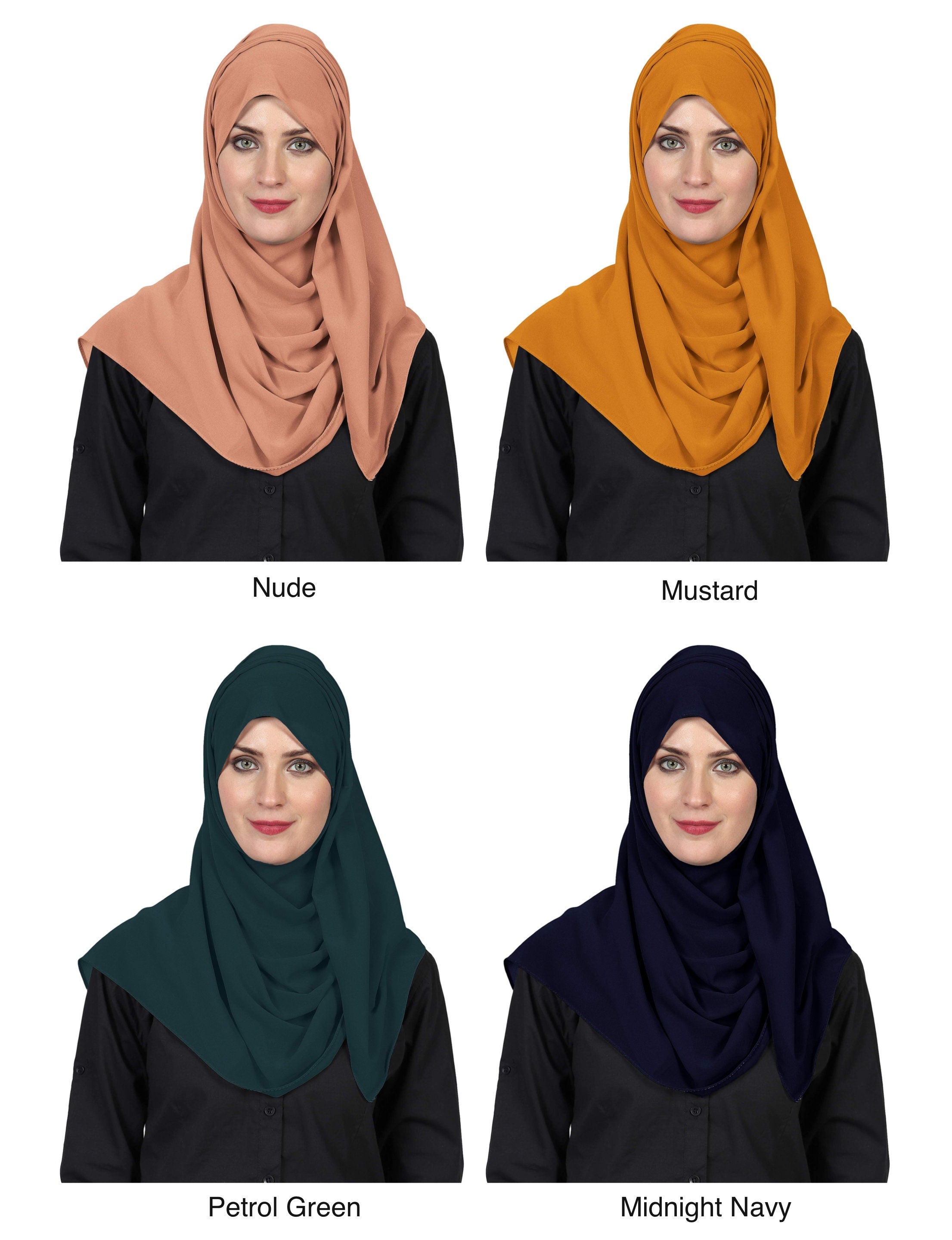 World of Scarfs Soft Chiffon Hijab Scarves Shawls Wraps for Wedding Evening Party Special Occasions Big Size 85 x 180 Cms