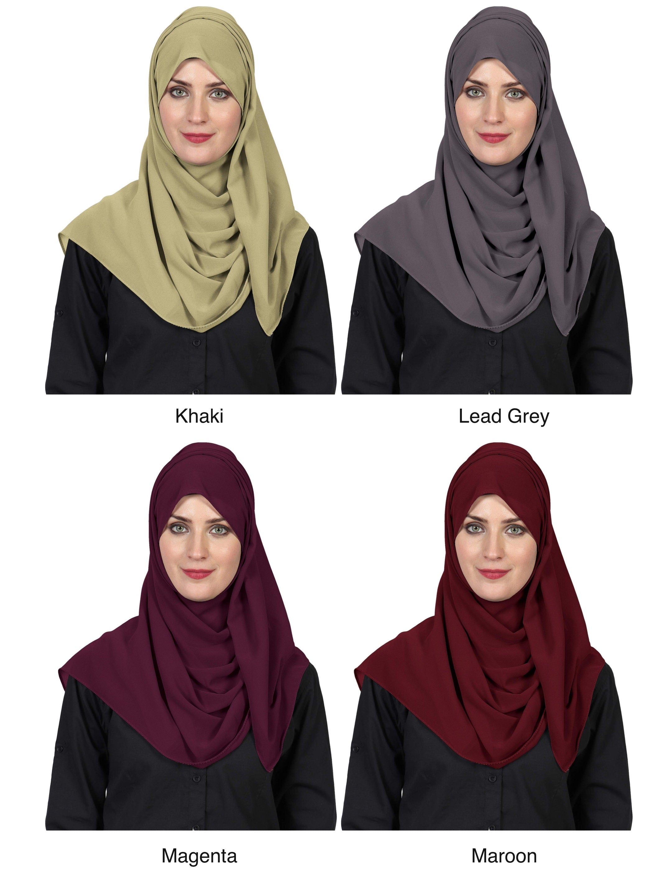 World of Scarfs Soft Chiffon Hijab Scarves Shawls Wraps for Wedding Evening Party Special Occasions Big Size 85 x 180 Cms