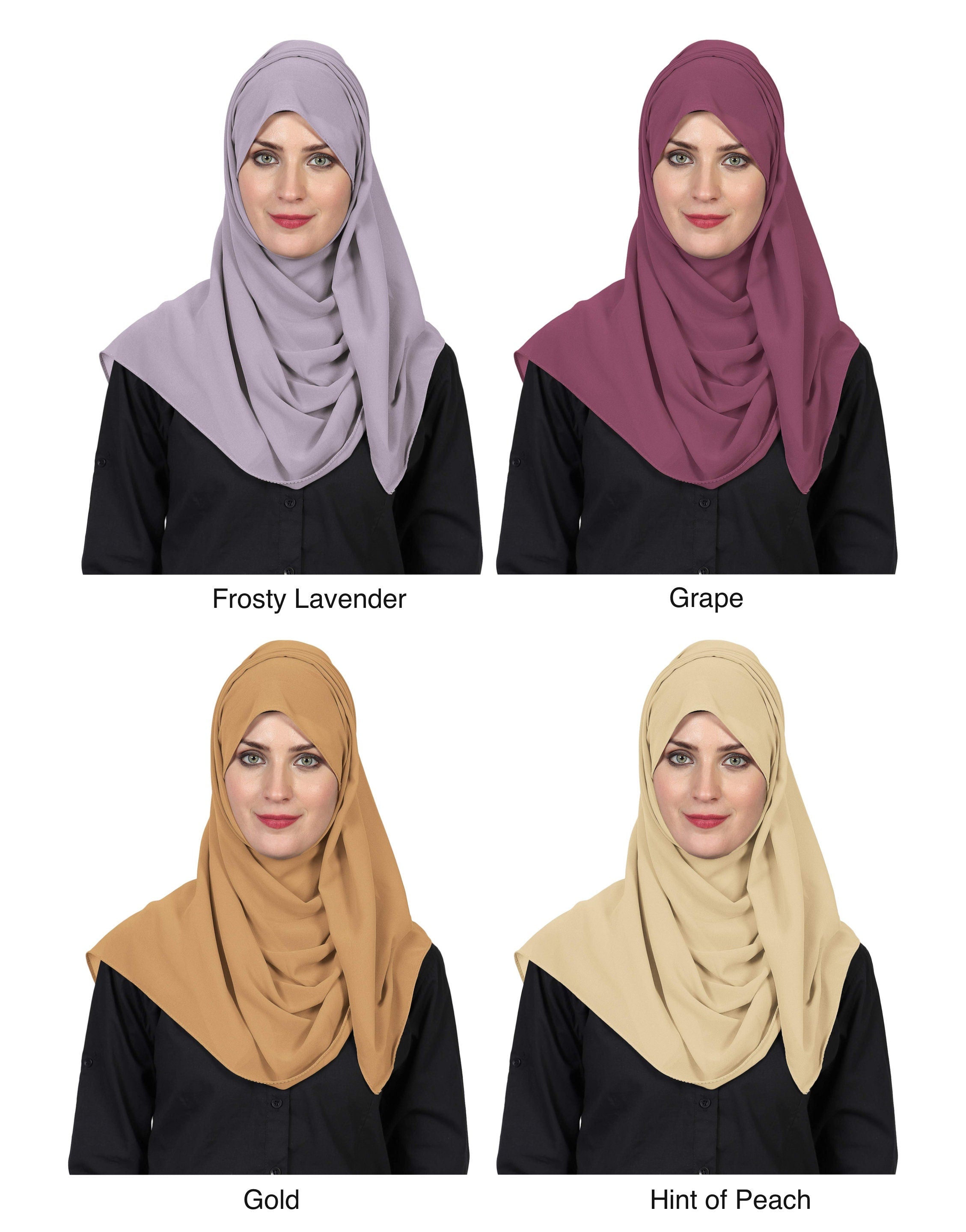 World of Scarfs Soft Chiffon Hijab Scarves Shawls Wraps for Wedding Evening Party Special Occasions Big Size 85 x 180 Cms
