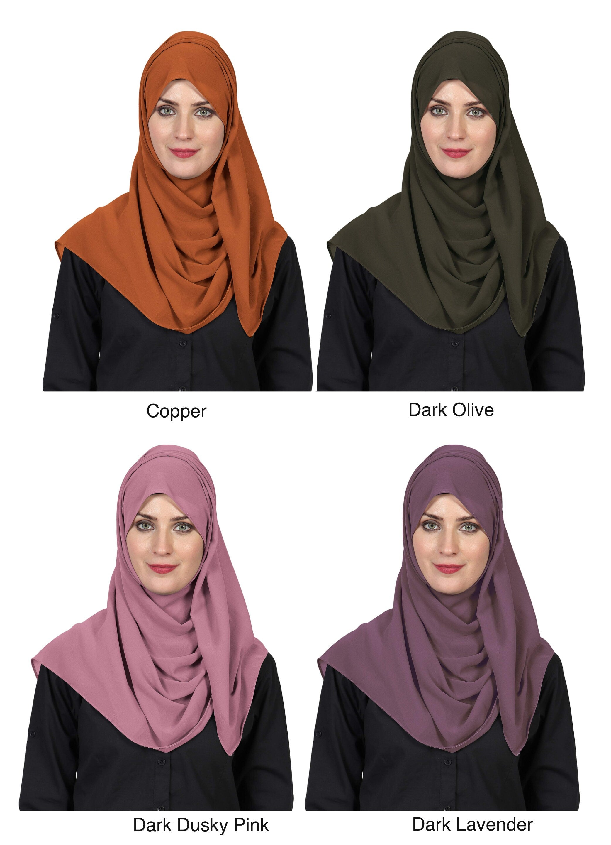 World of Scarfs Soft Chiffon Hijab Scarves Shawls Wraps for Wedding Evening Party Special Occasions Big Size 85 x 180 Cms
