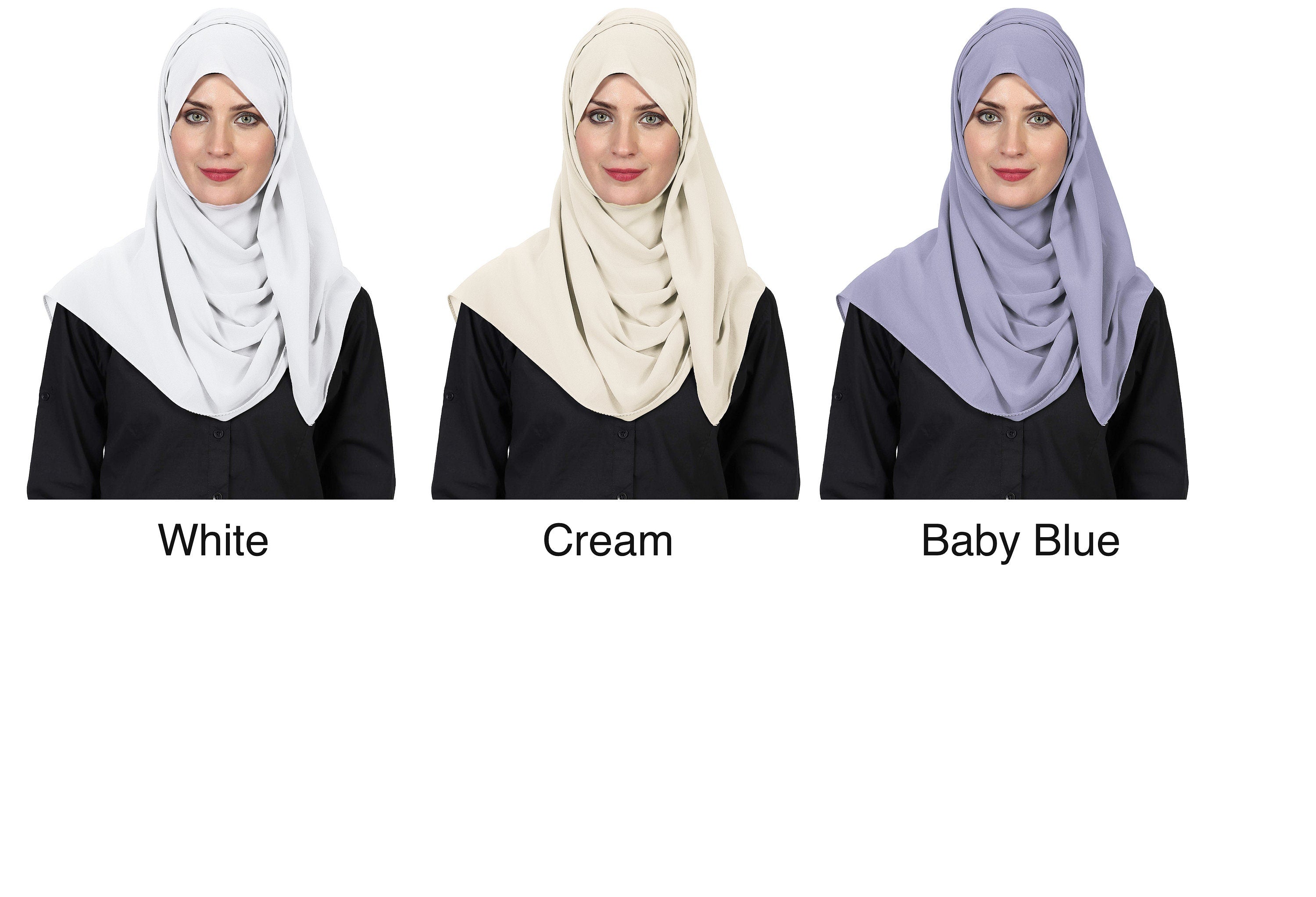 World of Scarfs Soft Chiffon Hijab Scarves Shawls Wraps for Wedding Evening Party Special Occasions Big Size 85 x 180 Cms
