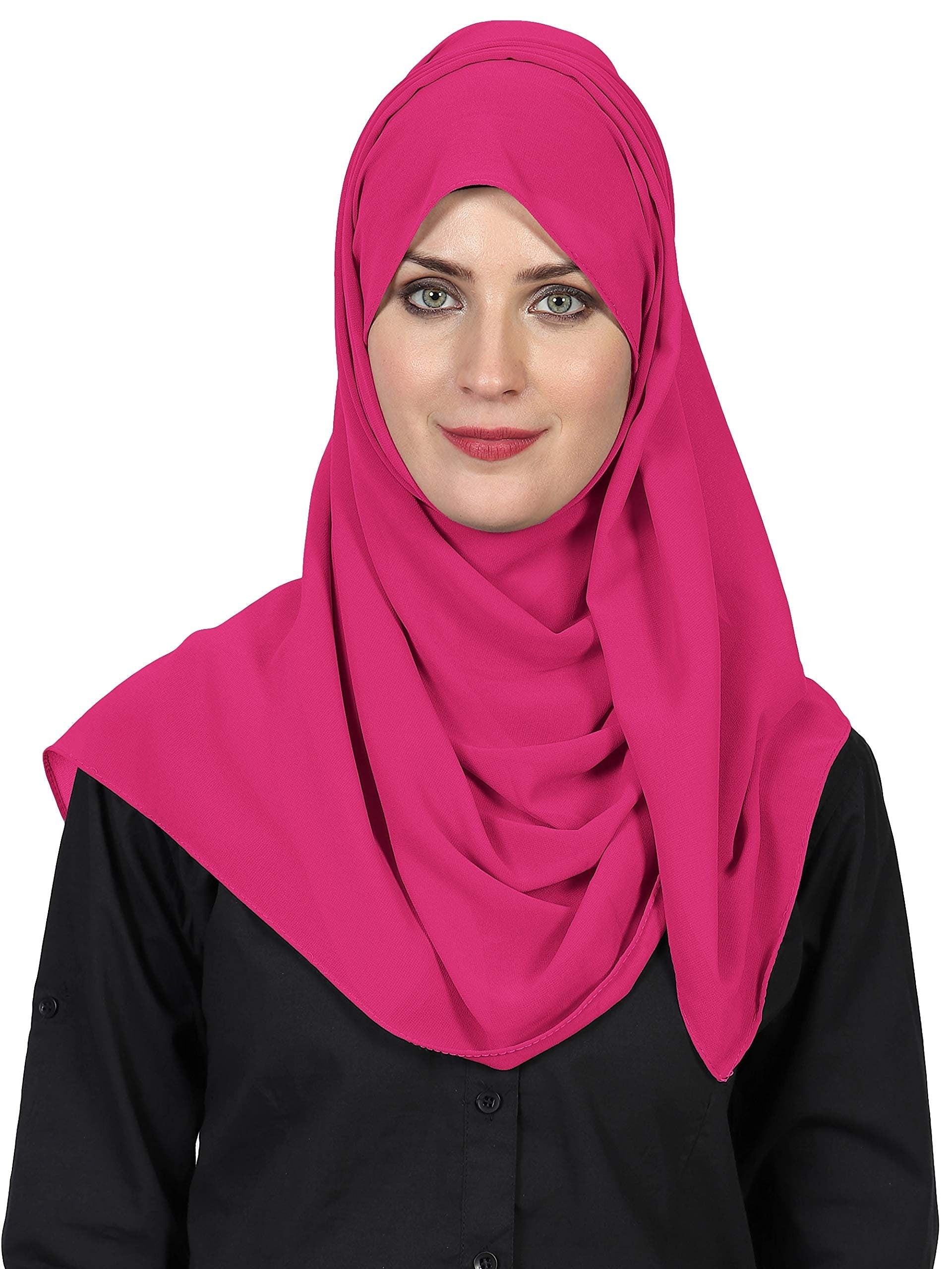 World of Scarfs Soft Chiffon Hijab Scarves Shawls Wraps for Wedding Evening Party Special Occasions Big Size 85 x 180 Cms