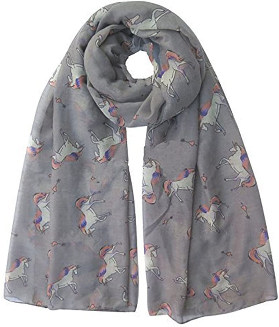 World of Shawls Unicorn Animal Print Women's Scarf Oversized