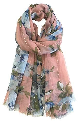 World Of Shawls Eye-catching Floral Scarf For Women Ladies With Delicate Sequin Insets(b07krpb33b)