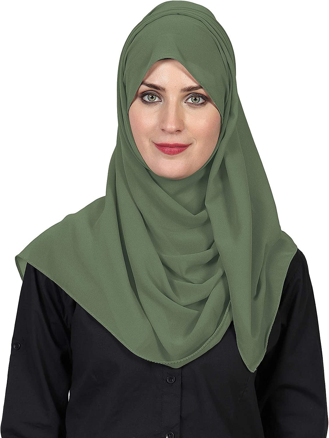 World of Scarfs Soft Chiffon Hijab Scarves Shawls Wraps for Wedding Evening Party Special Occasions Big Size 85 x 180 Cms