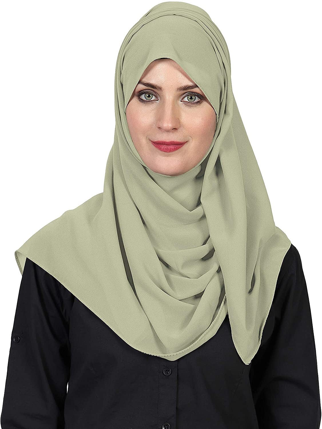 World of Scarfs Soft Chiffon Hijab Scarves Shawls Wraps for Wedding Evening Party Special Occasions Big Size 85 x 180 Cms