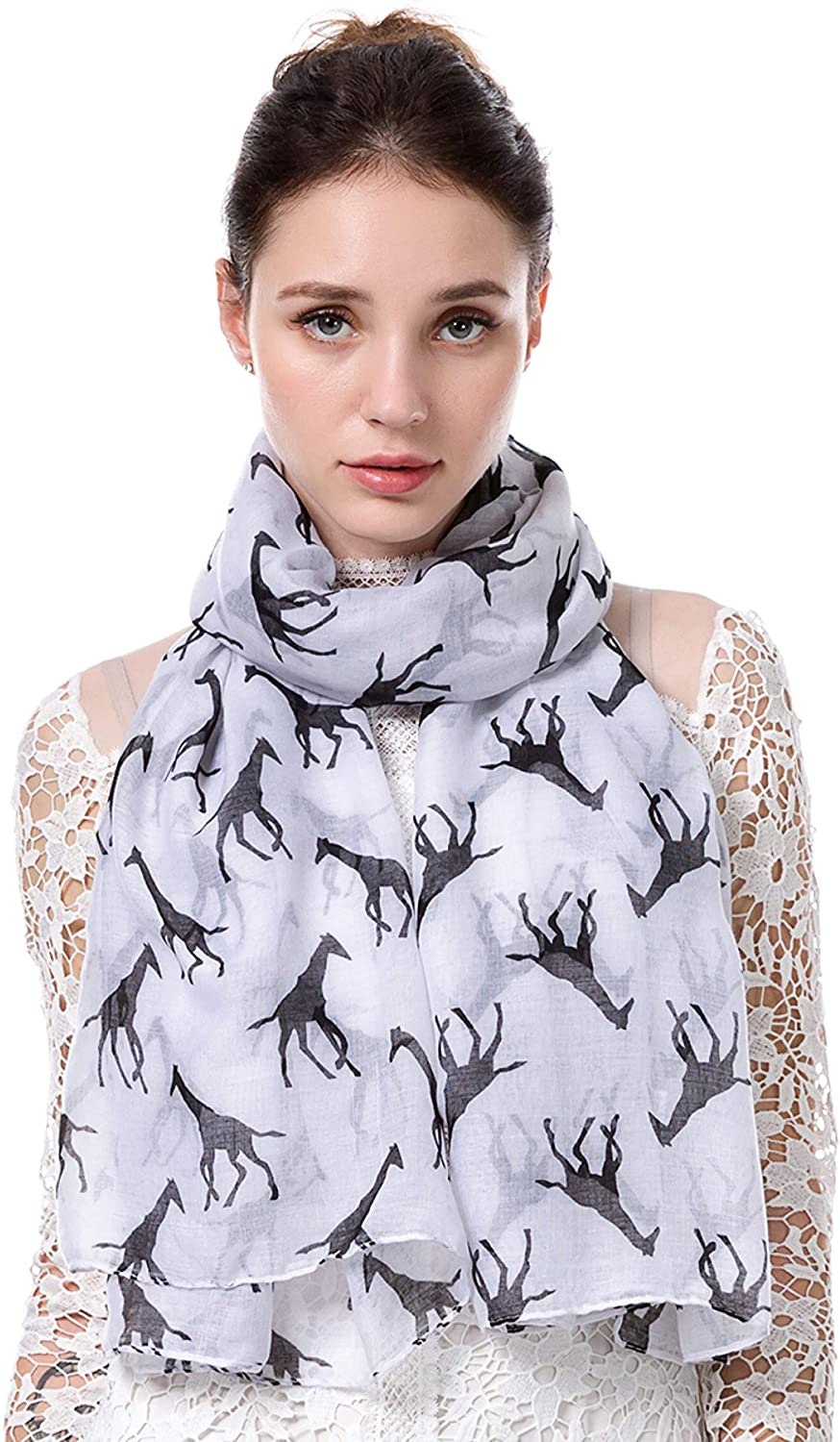 Giraffe Animal Print Women's Scarf Shawl Wrap By World of Scarfs