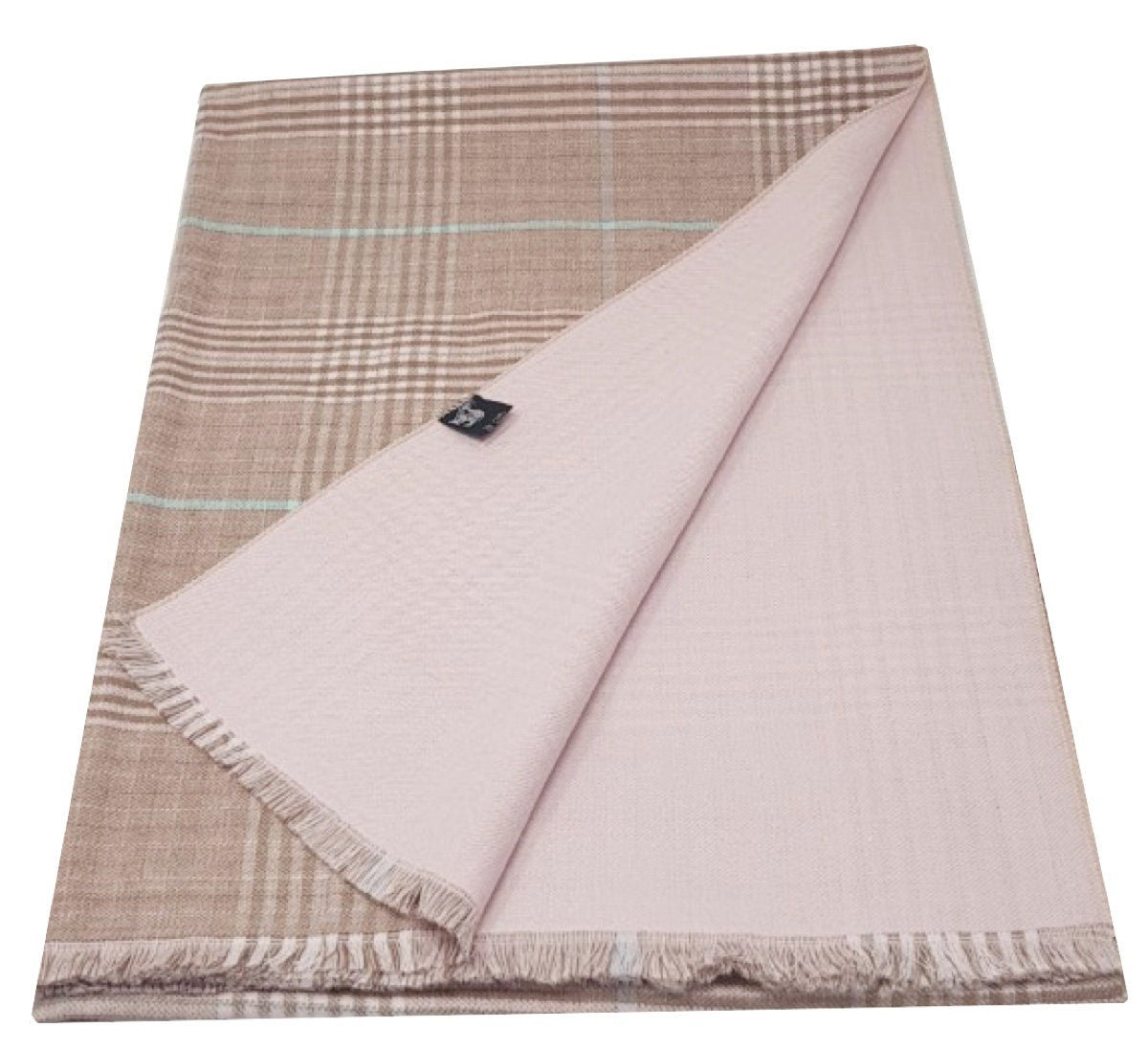 Camel/Cameo Pink NEW Classic Reversible Plaid Tartan Look Scarf Wrap Blanket Shawl Warm Soft Cosy UNISEX