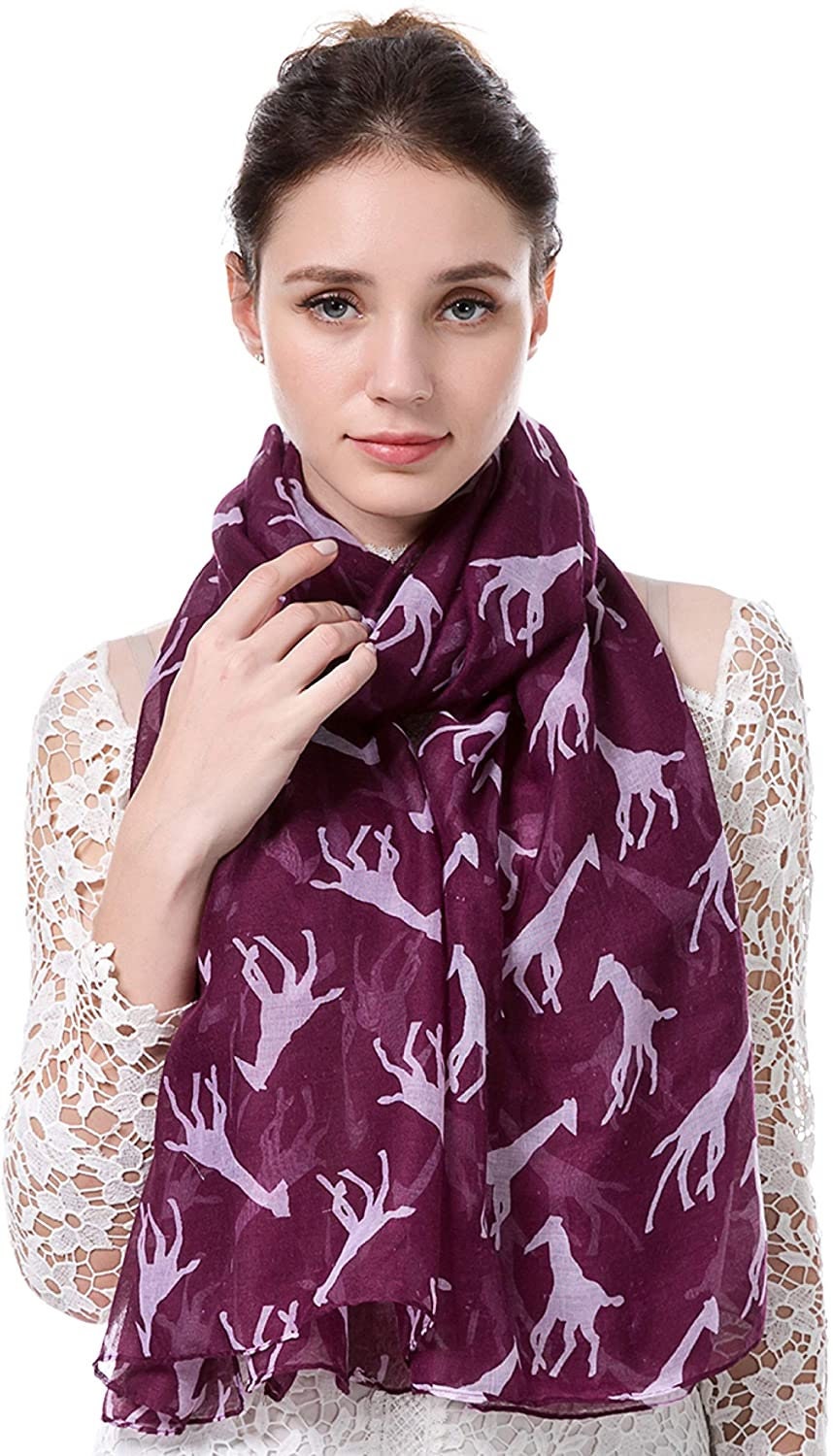 Giraffe Animal Print Women's Scarf Shawl Wrap By World of Scarfs