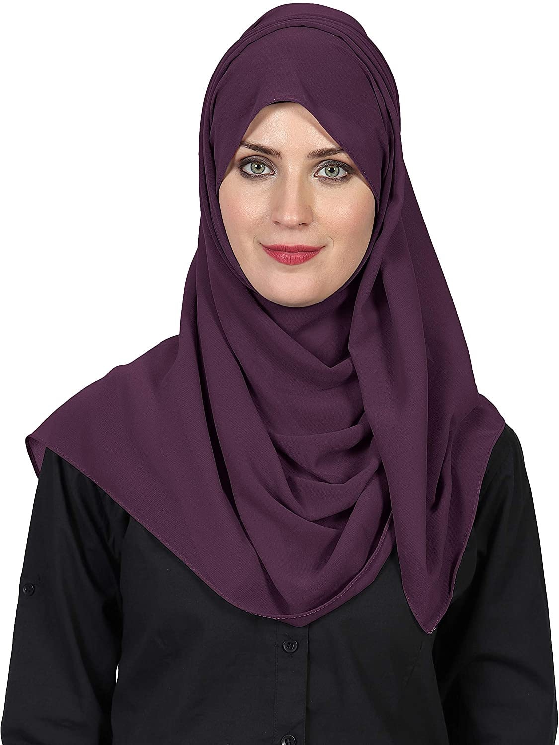 World of Scarfs Soft Chiffon Hijab Scarves Shawls Wraps for Wedding Evening Party Special Occasions Big Size 85 x 180 Cms