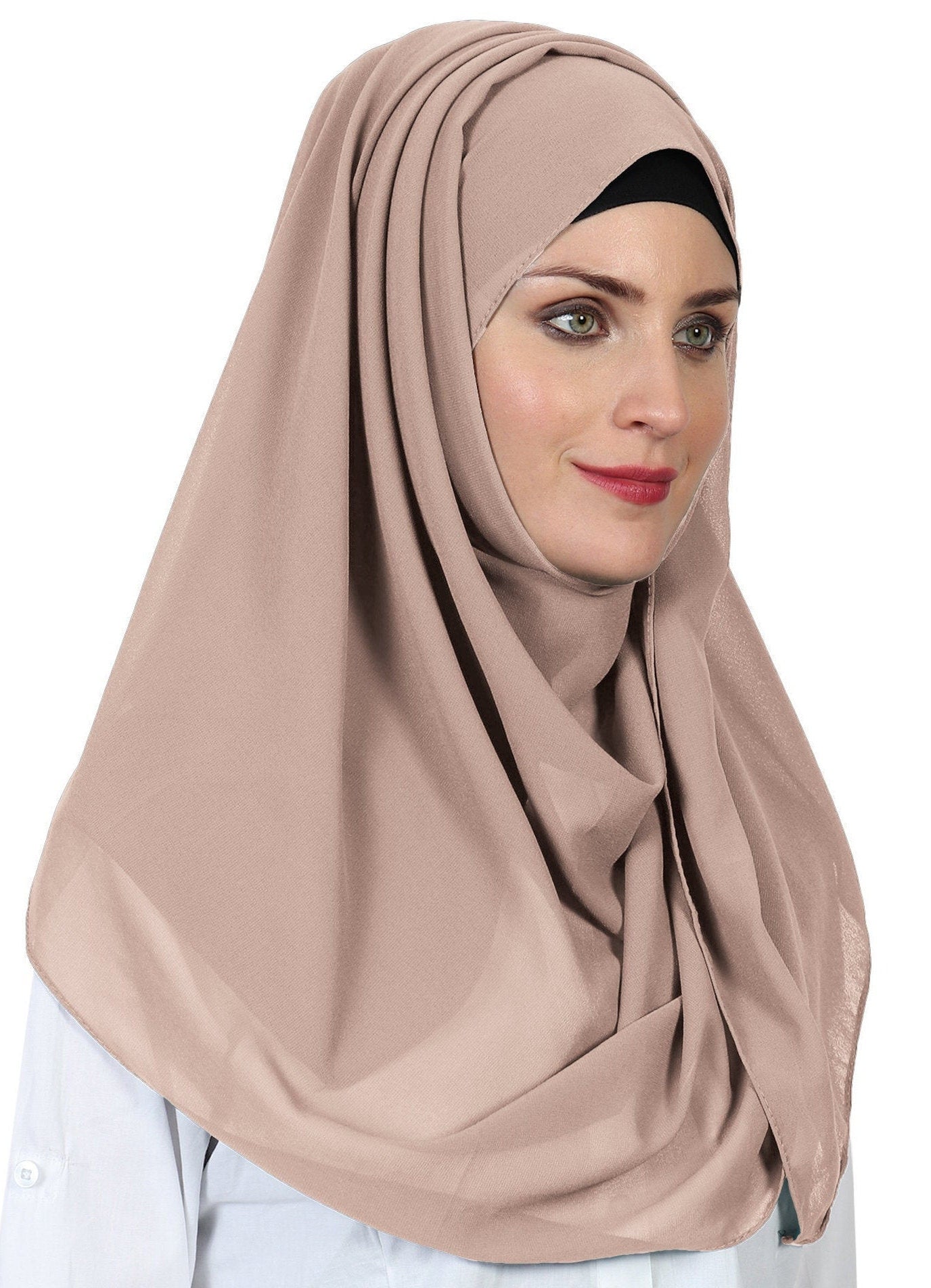 World of Scarfs Soft Chiffon Hijab Scarves Shawls Wraps for Wedding Evening Party Special Occasions Big Size 85 x 180 Cms