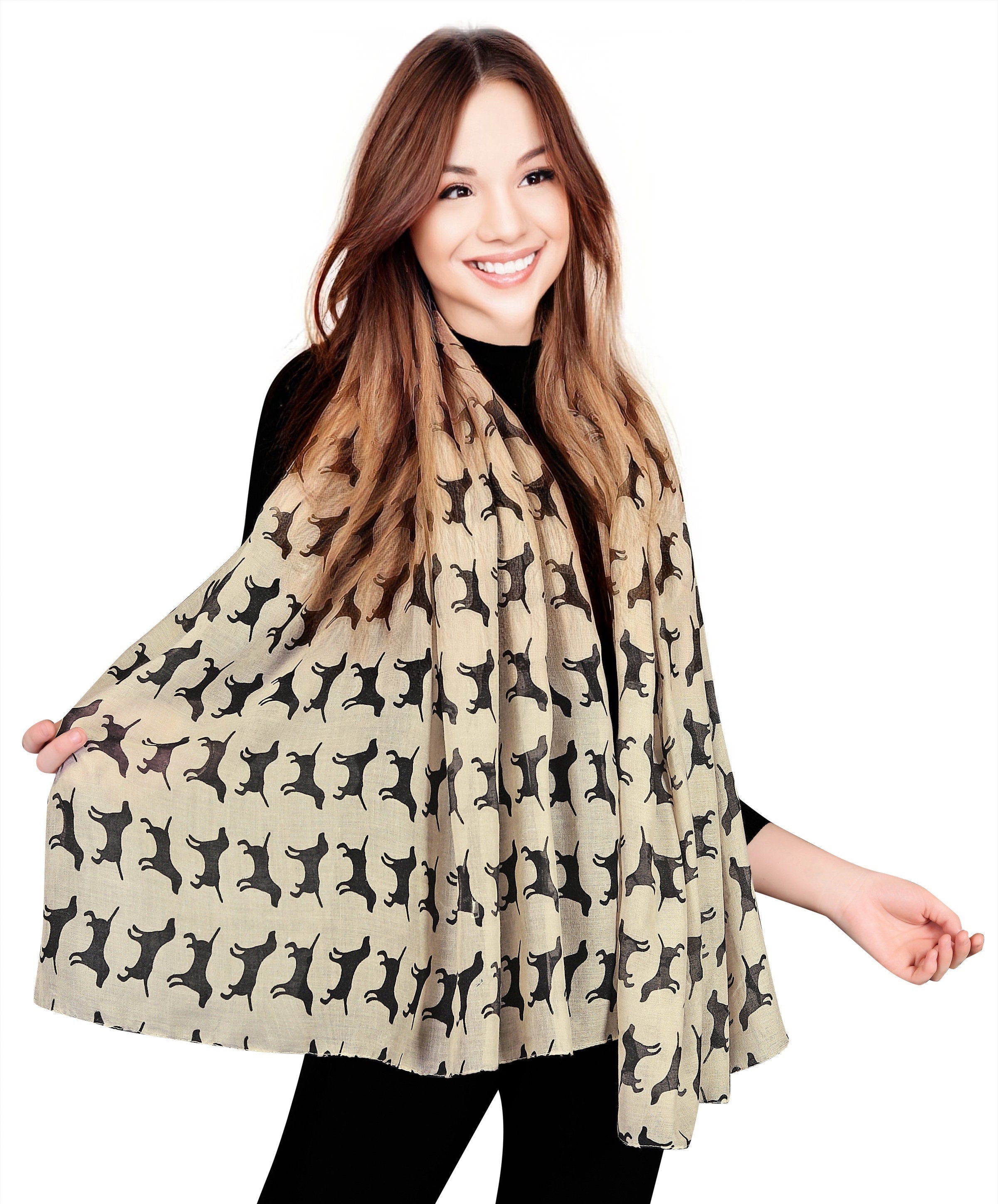 Labrador Dog Print Large Scarf Lightweight Women's Ladies Girls Scarf Shawl Wrap Oversize