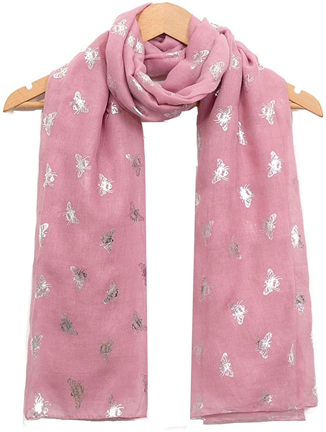 Ladies Girls Women's Glitter Bumble Bees Scarves Wraps Shawl Soft Scarf