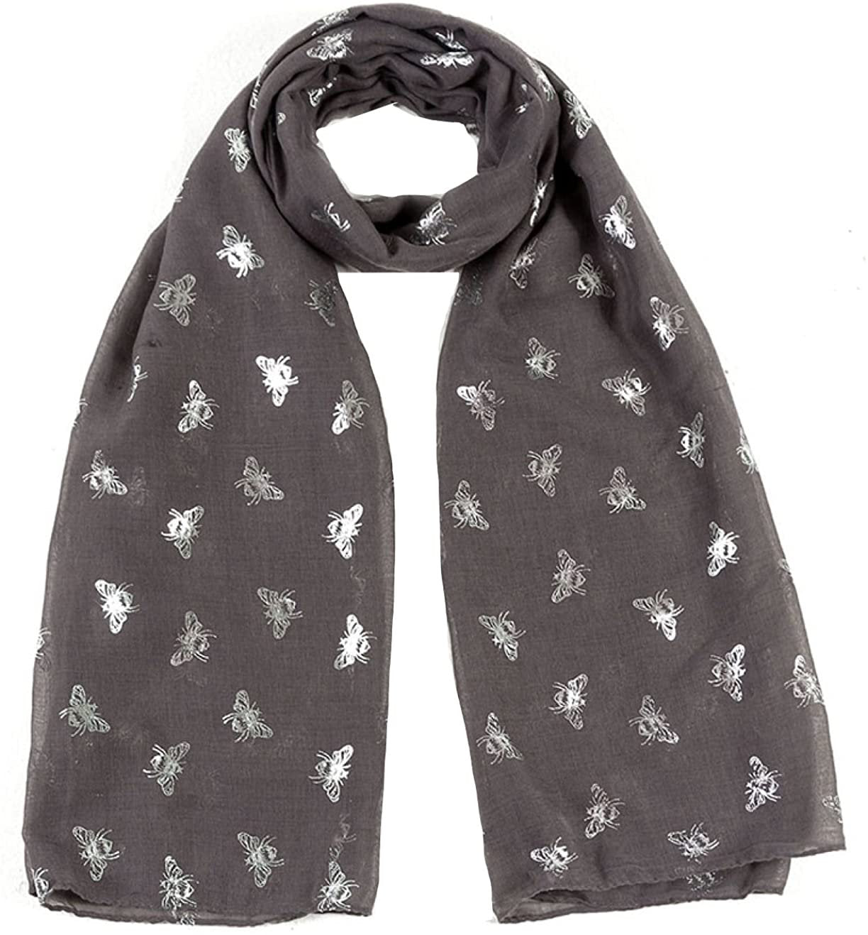 Ladies Girls Women's Glitter Bumble Bees Scarves Wraps Shawl Soft Scarf