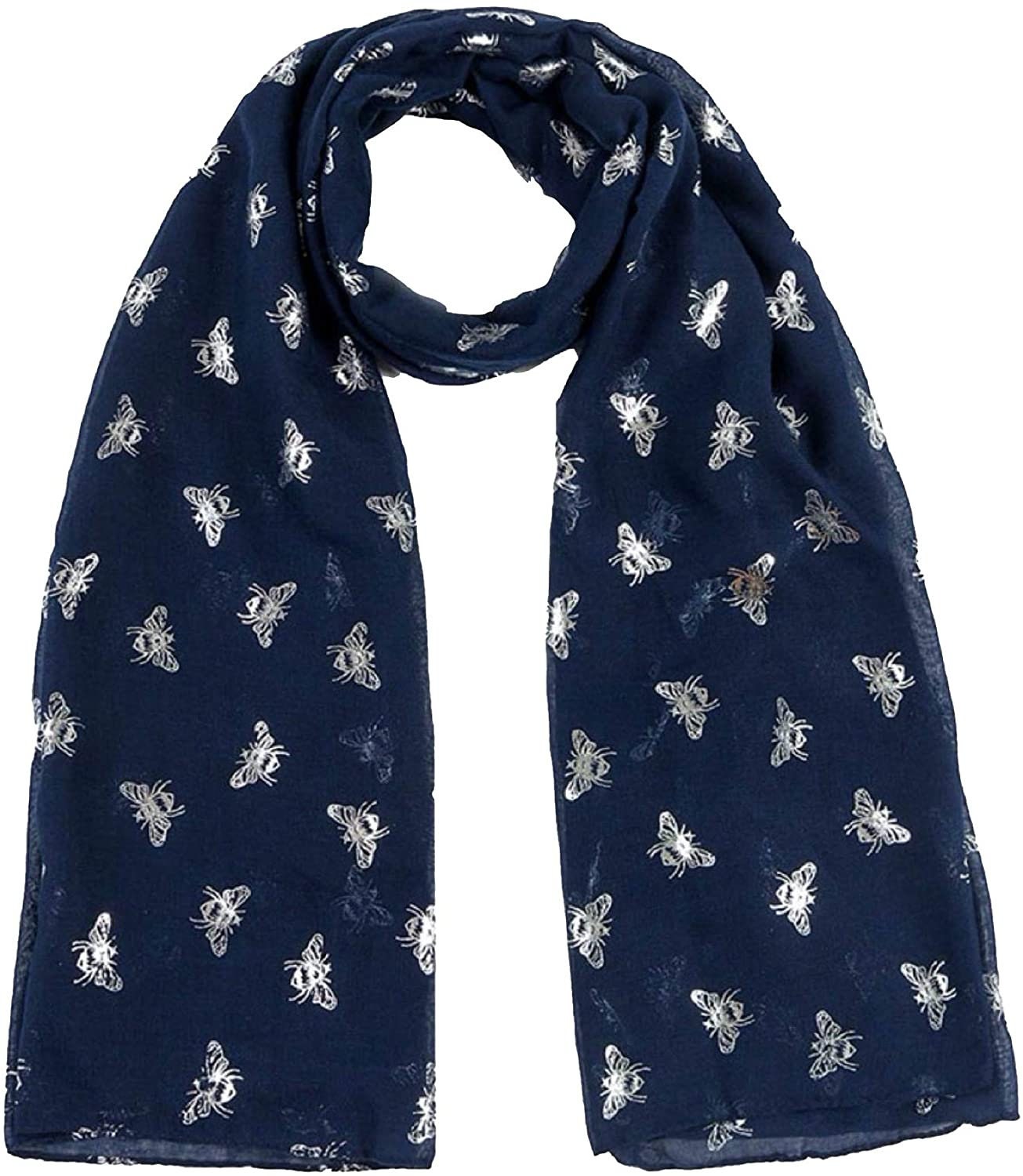 Ladies Girls Women's Glitter Bumble Bees Scarves Wraps Shawl Soft Scarf