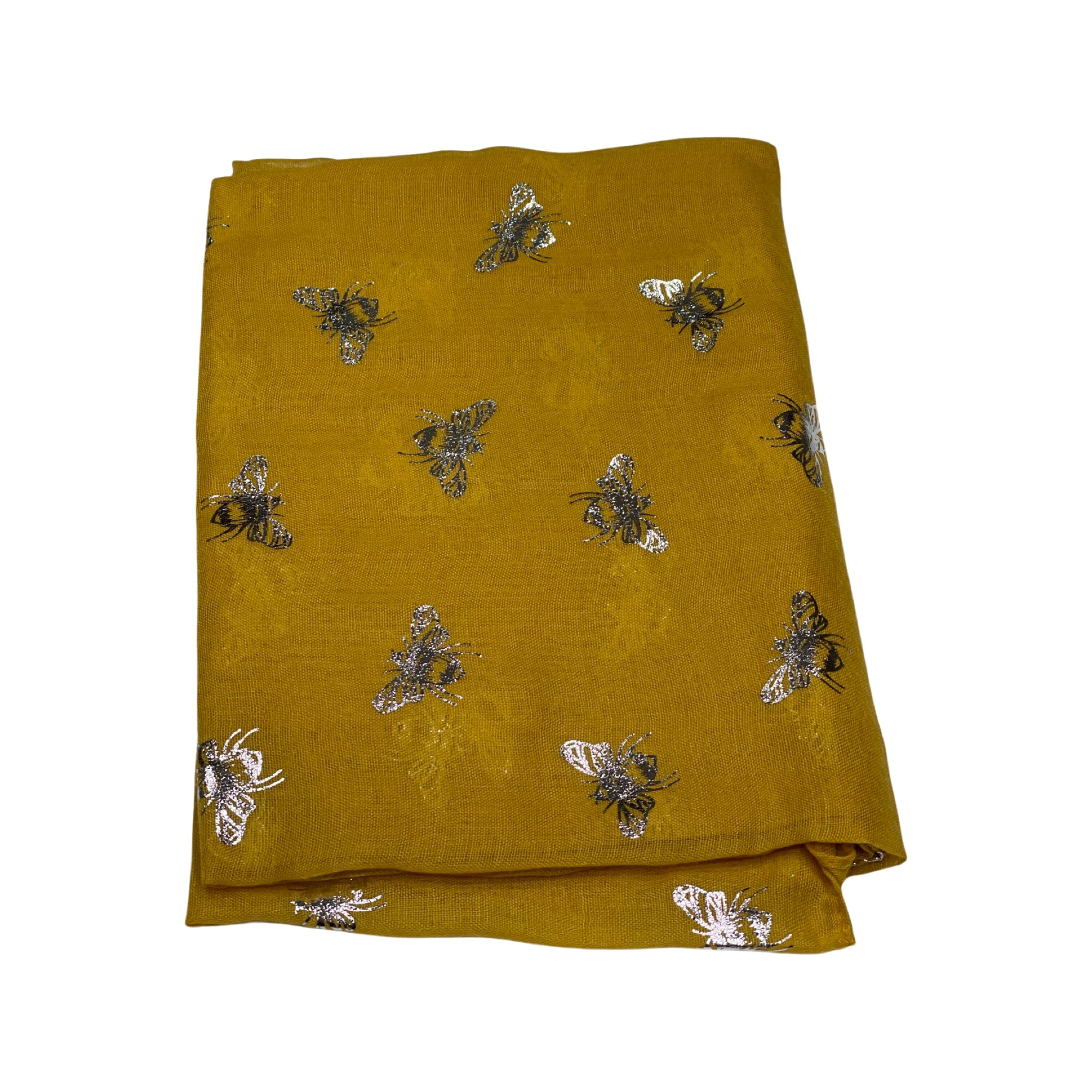 Ladies Girls Women's Glitter Bumble Bees Scarves Wraps Shawl Soft Scarf