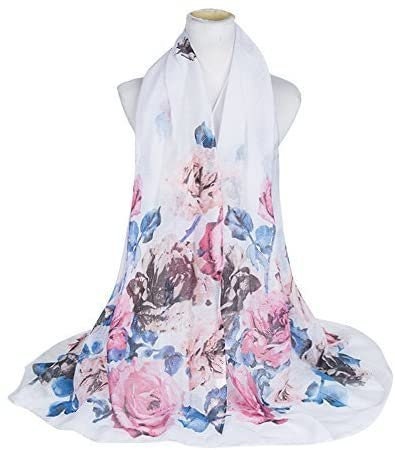 World of Shawls Rose Floral Print Sarong, Coverup, Scarf, Big Size