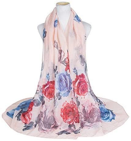 World of Shawls Rose Floral Print Sarong, Coverup, Scarf, Big Size