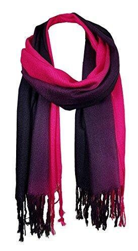 World Of Shawls Soft Fusion Pashmina Shawl Wrap Scarf (fused Cerise/aubergine)