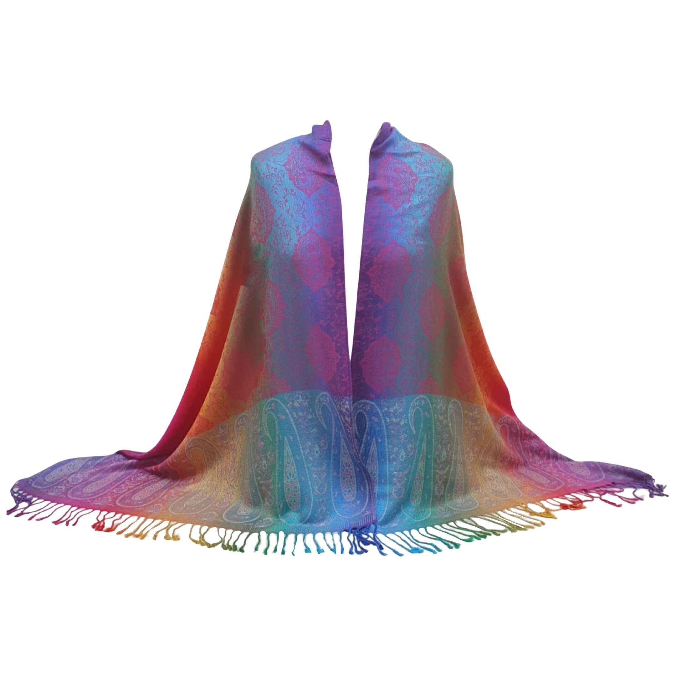 Multi-colour Pashmina Colourful Scarf Wrap Shawl - Stylish, Soft, and Vibrant Women's Fashion Accessory
