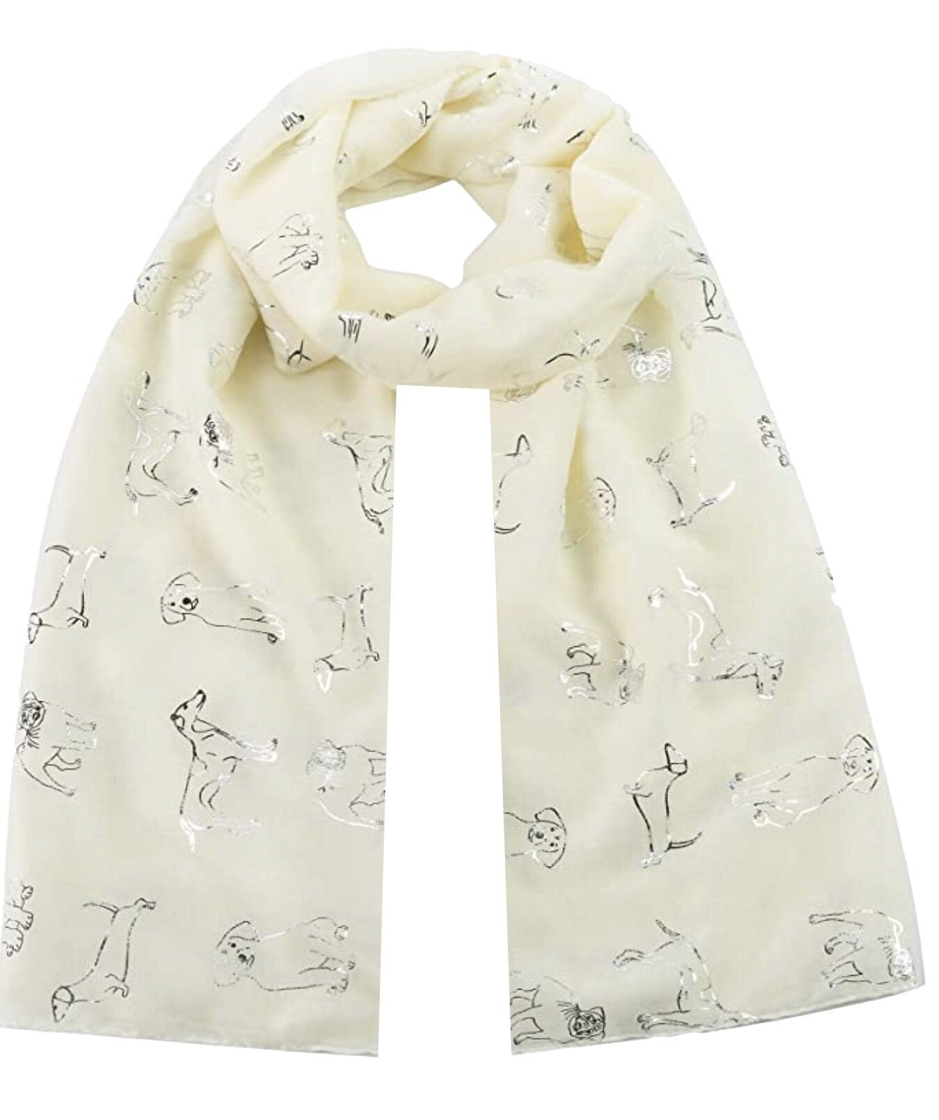 Glitter Dog Print Scarf - All Seasons Lovely Soft Scarf Wraps Shawl Scarves