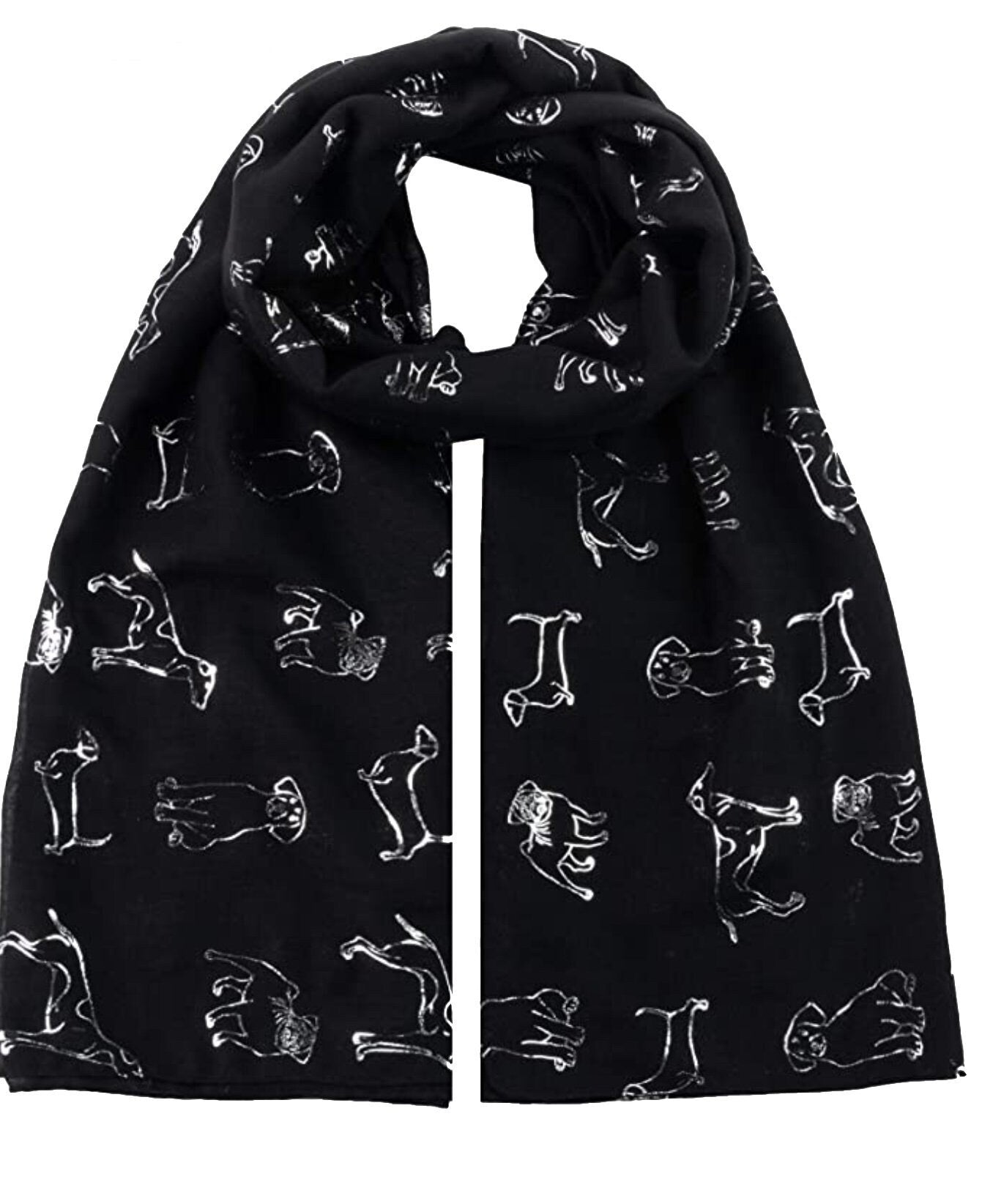 Glitter Dog Print Scarf - All Seasons Lovely Soft Scarf Wraps Shawl Scarves