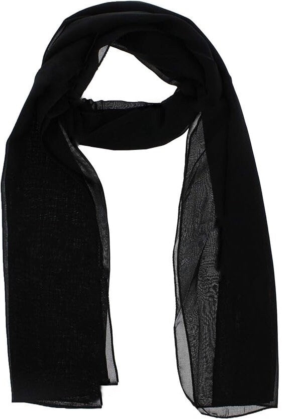 Chiffon Silk feel Scarves Women Plain Neck Retro Lightweight Scarves Bandana for Women size 45 x 160 cms