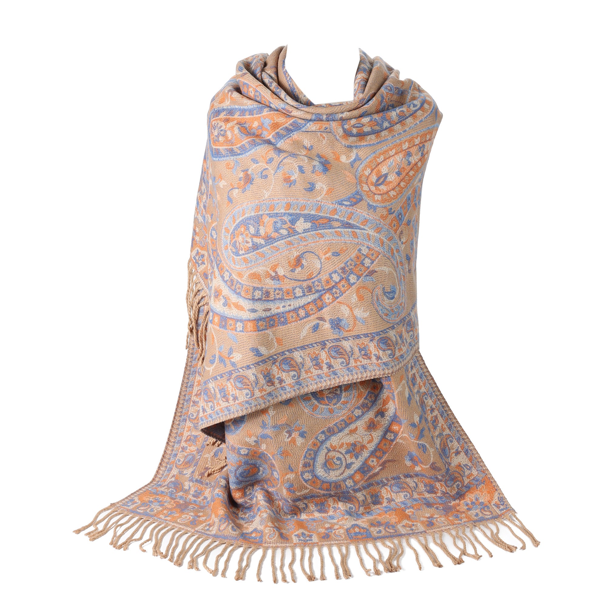 Ladies Paisley Pashmina Feel Shawl Scarf Wrap Luxuriously Warm Soft Vibrant Winter Blanket