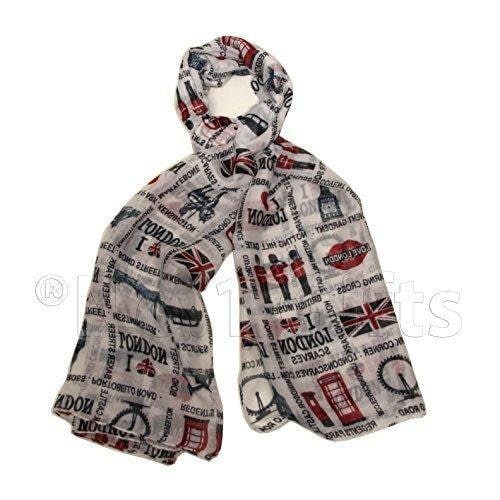 London Icon Street I Love London With British Flag Souvenir Scarves