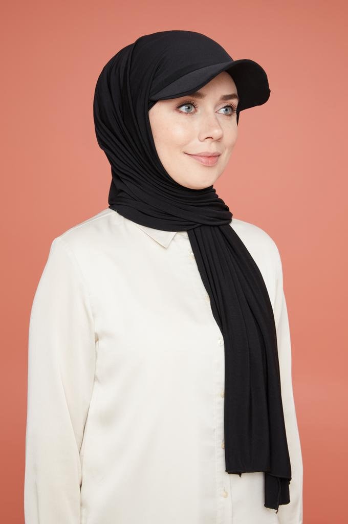 Muslim Women Girls  Jersey Hijab With Base Ball Cap Summer Sports with Hijabs Ready To Wear Instant Sport