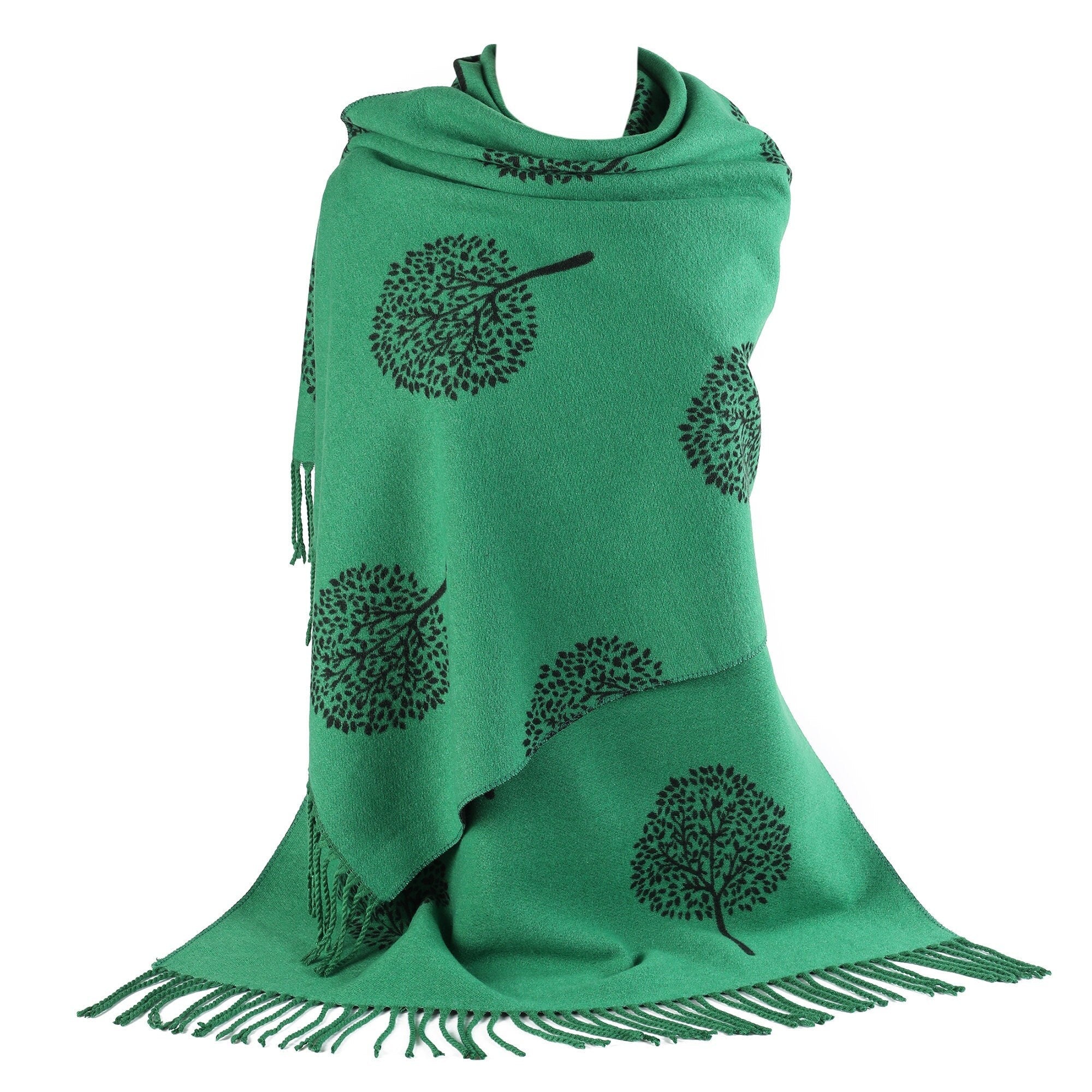 Green Black WINTER WARMER Reversible Thick Long Mulberry Print Fashion Scarf Blanket Wrap Perfect Gift thick extra long cape shawl
