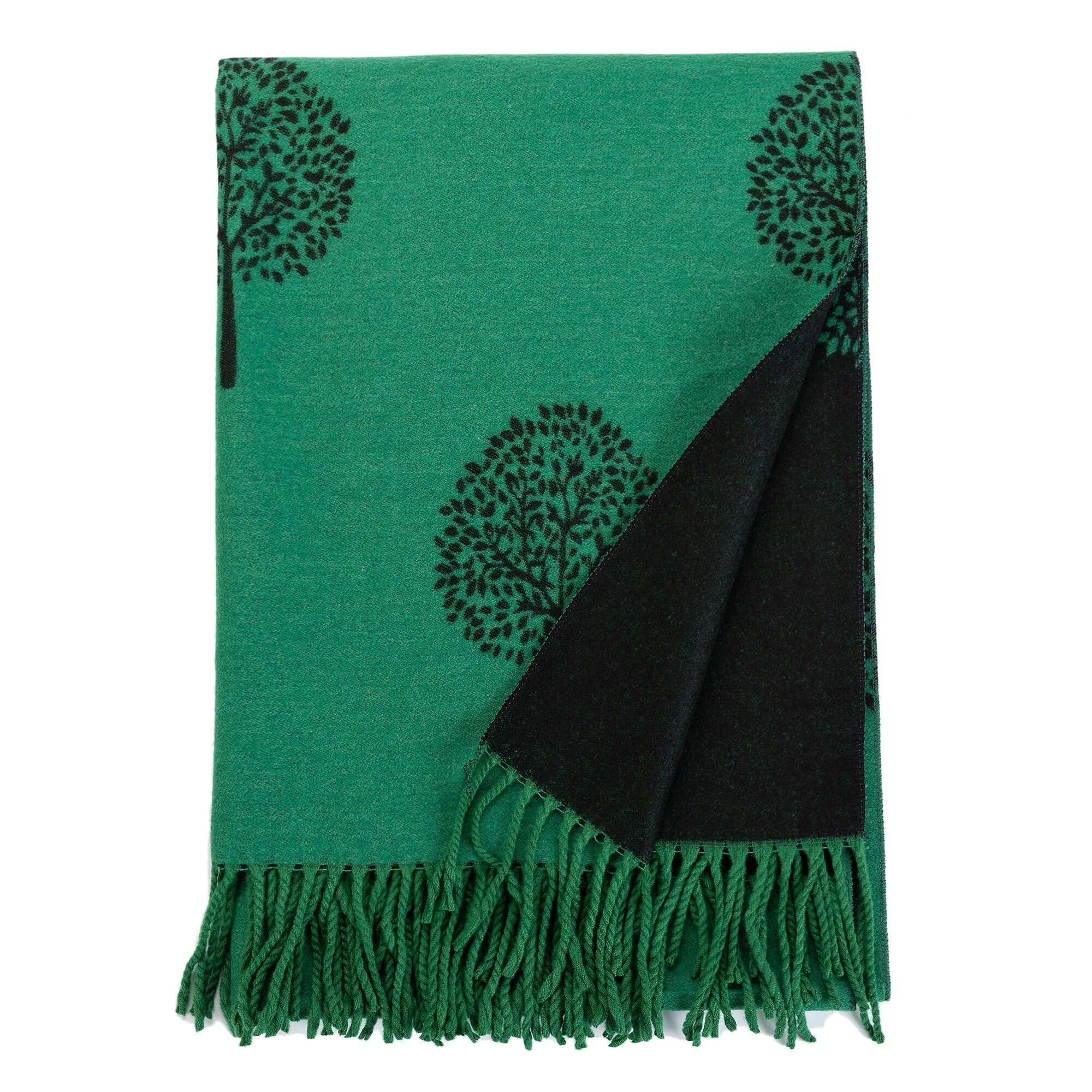 Green Black WINTER WARMER Reversible Thick Long Mulberry Print Fashion Scarf Blanket Wrap Perfect Gift thick extra long cape shawl