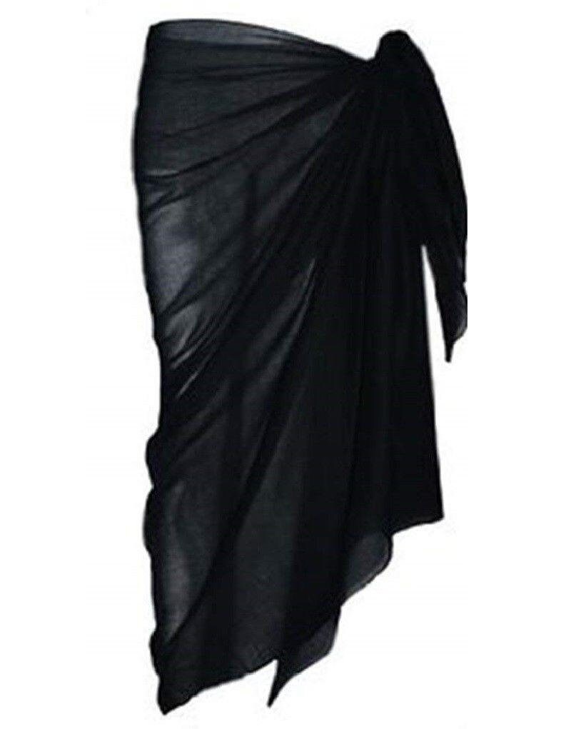 Ladies Plain Cotton Sarong Wrap Cover Up Dress Scarf Shawl