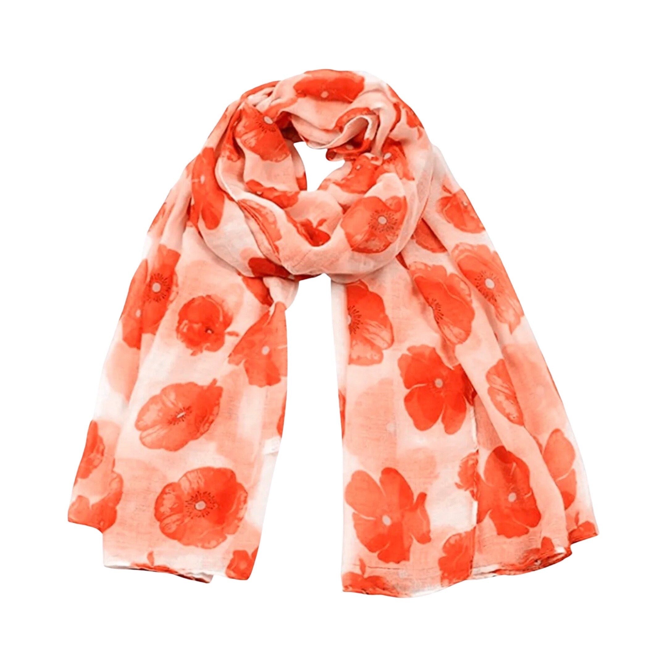 Colorful Poppy Scarf - Abundant Poppies Adorn This Lovely Scarf