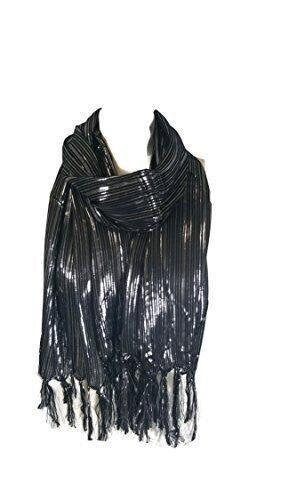 Ladies Womens Celebrity Style Colourful Glitter Stripes Scarf Scarves Stoles With Winter Gloves Christmas Sale