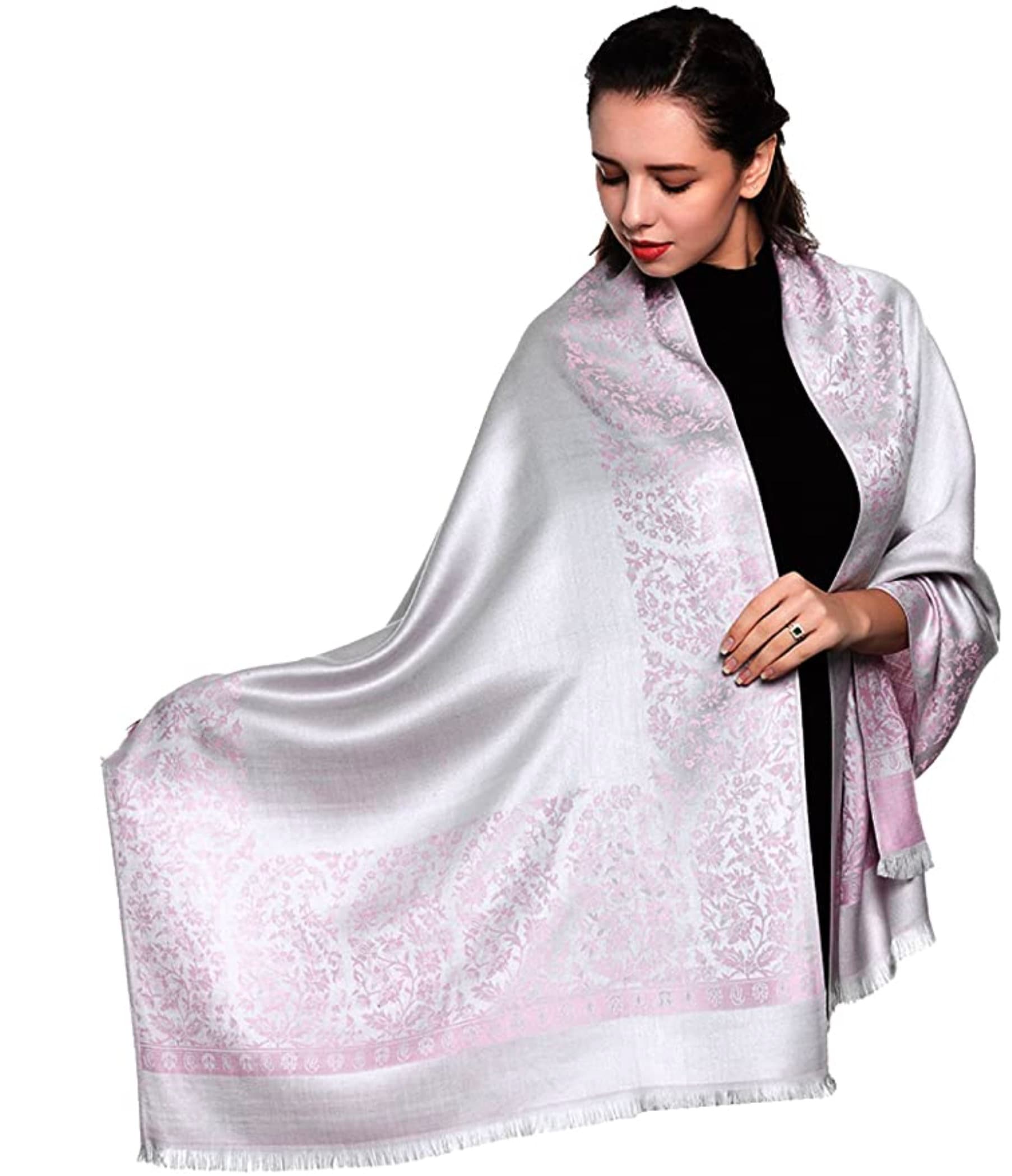 Ladies Paisley Bordered Pashmina Feel Shawl Scarf Wrap Luxuriously Warm Soft Vibrant