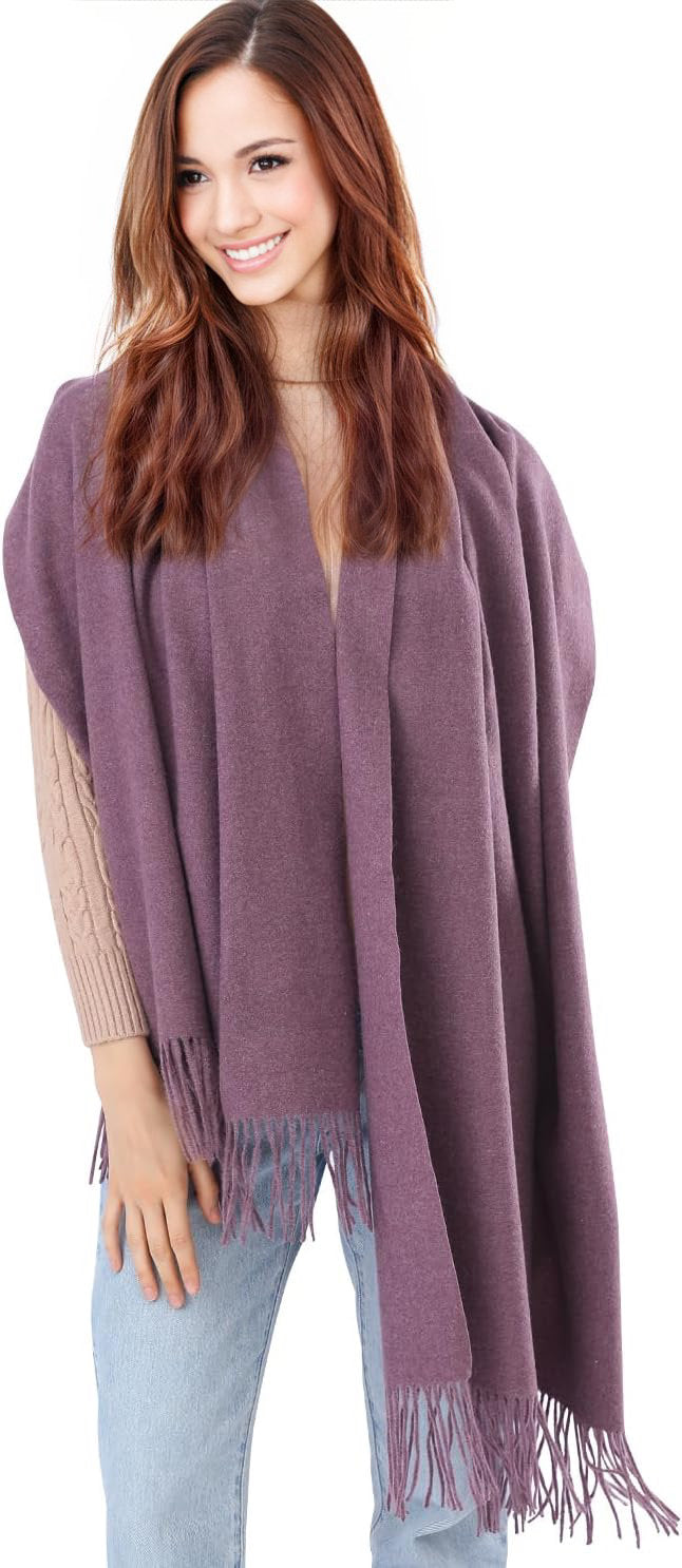Lavender Winter Warm Cashmere Feel Wrap Blanket Shawl Scarf Warm Soft Cozy